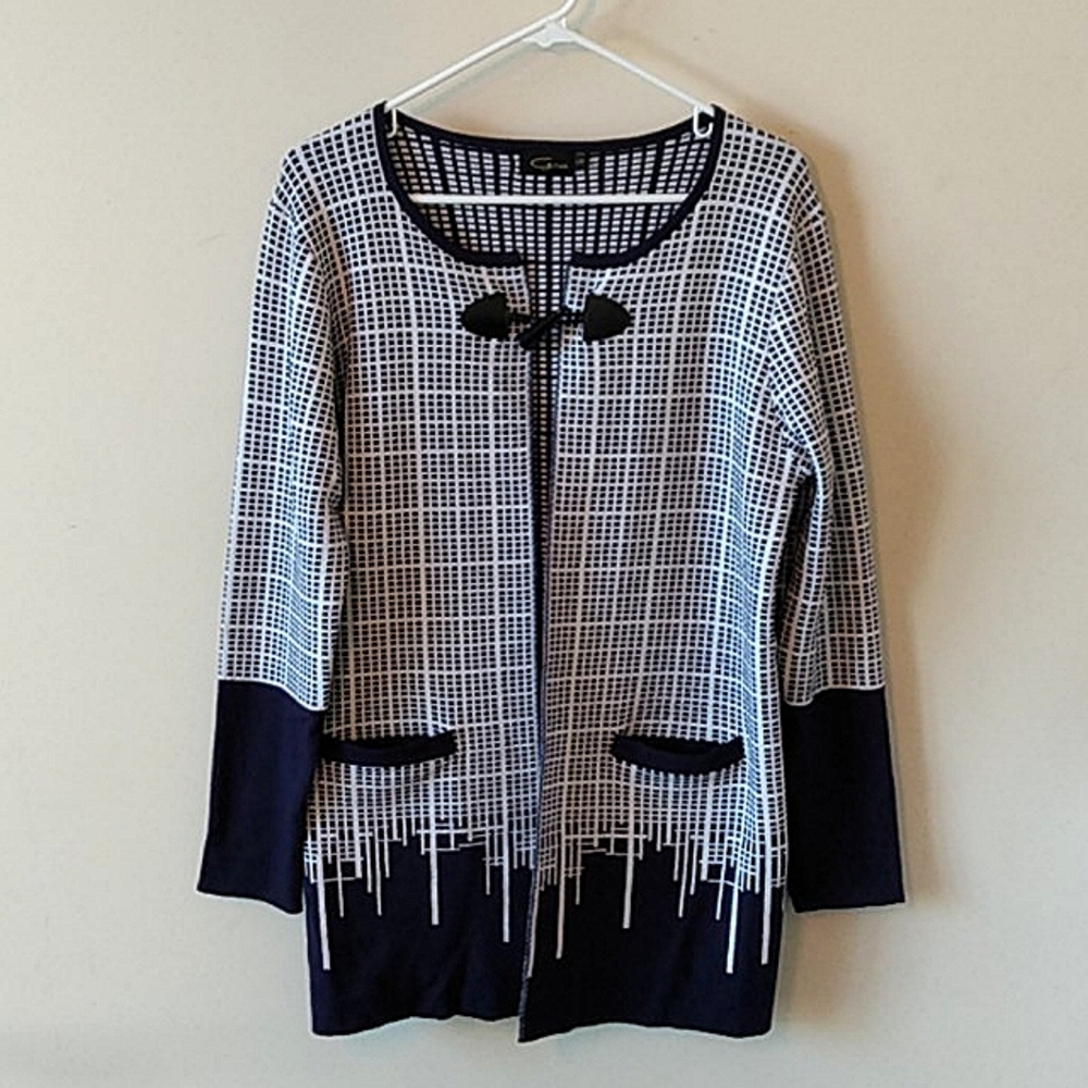 Goa geometric pattern long cardigan sweater large